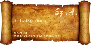 Szladky Anna névjegykártya