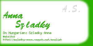 anna szladky business card